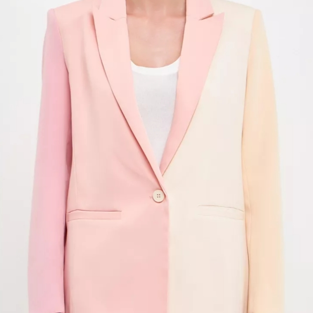 Endless Rose Two-Tone Pink & Cream Womens Blazer